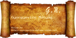Gyorgyevics Mátyás névjegykártya
