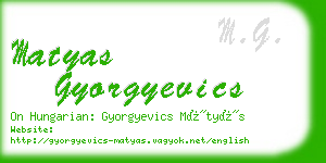 matyas gyorgyevics business card